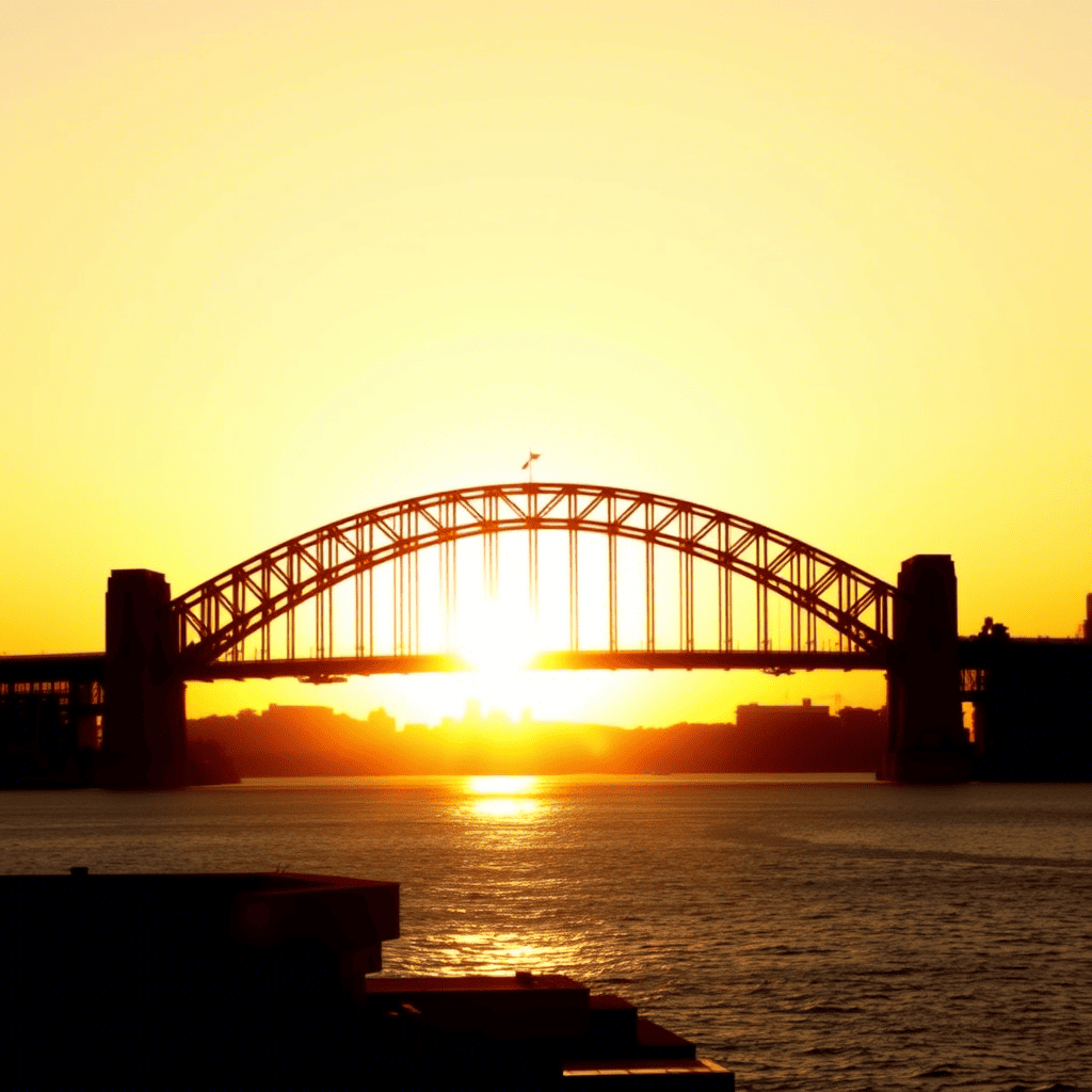 Sydney Harbour Bridge at sunset